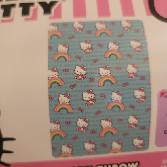 Hello Kitty Blue Rainbow Throw Blanket 60 X 70 inches Blue Brand New With Tags - Picture 4 of 4